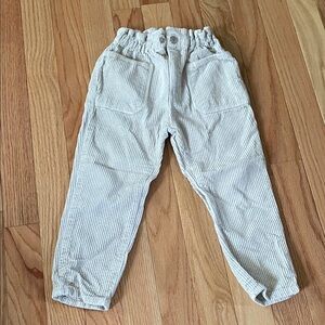 Zara Kids Cream Corduroy Pants